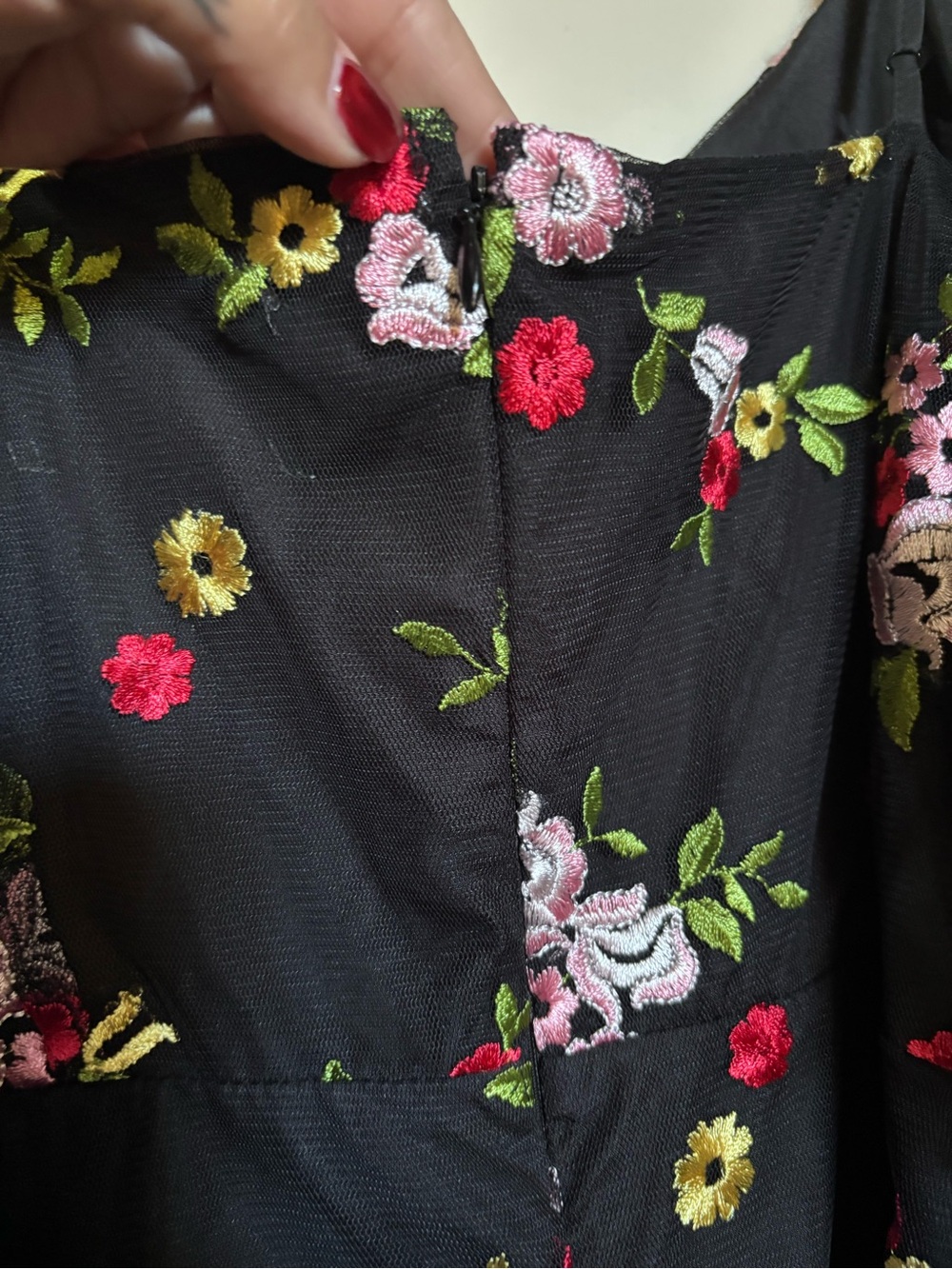 BB Dakota Black Floral Cold-Shoulder Mini Dress - Picture 5 of 5
